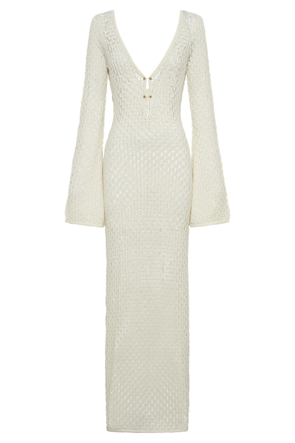 Elegante lange Witte Jurk voor vrouwen